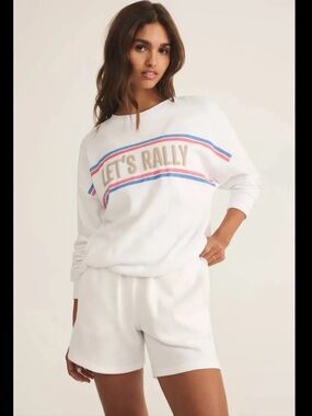 NWT Z Supply "LET'S RALLY" Graphic Sweatshirt